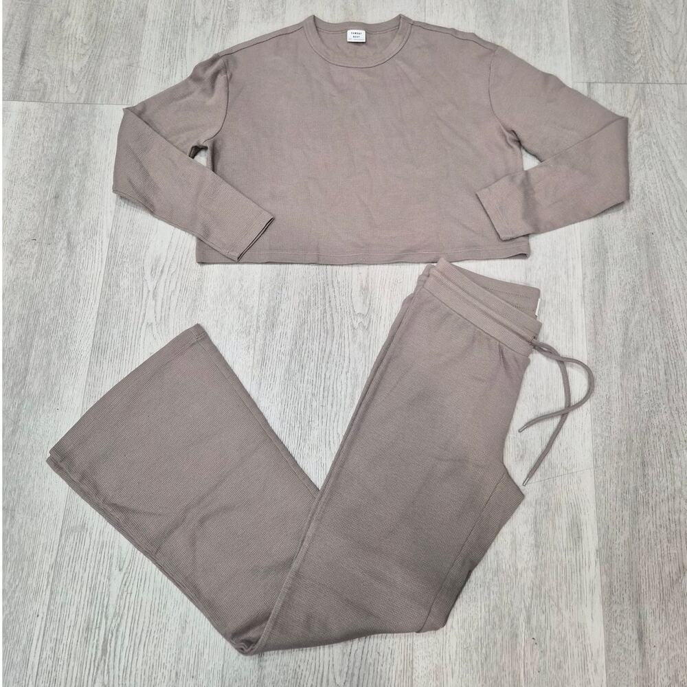 Aritzia Brown Sunday Best 2 Piece Lounge Set Size 2XS/S